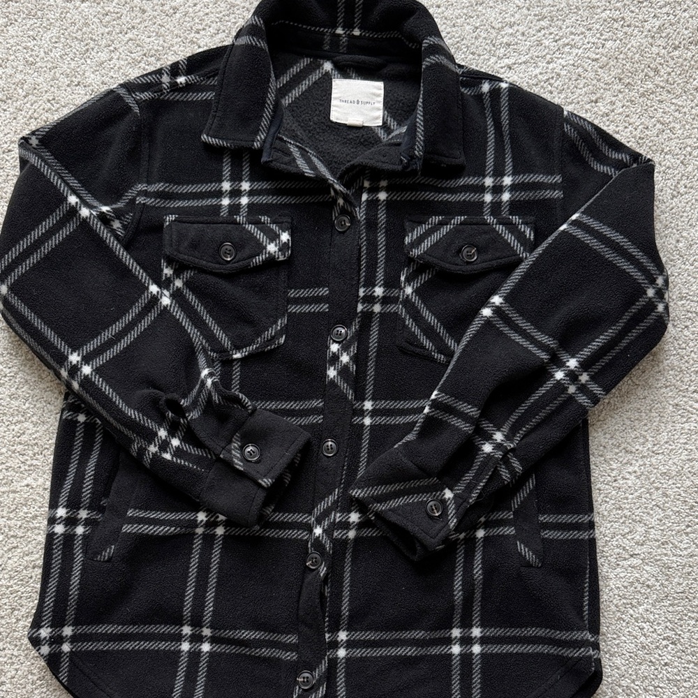 Thread & Supply Women’s Black and White Checkered Shacket